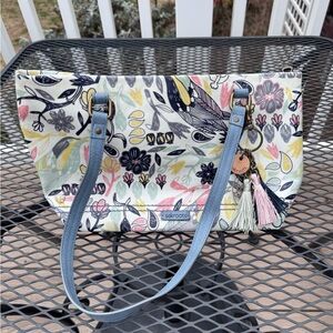 Sakroots Floral Shoulder Bag with Blue Straps